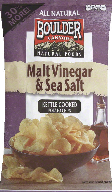 Boulder Canyon Malt Vinegar & Sea Salt Kettle Chips 6.5 oz Bag