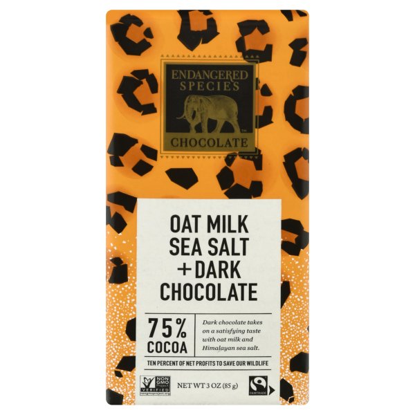 Endangered Species Oat Milk Sea Salt Dark Chocolate 3 Oz