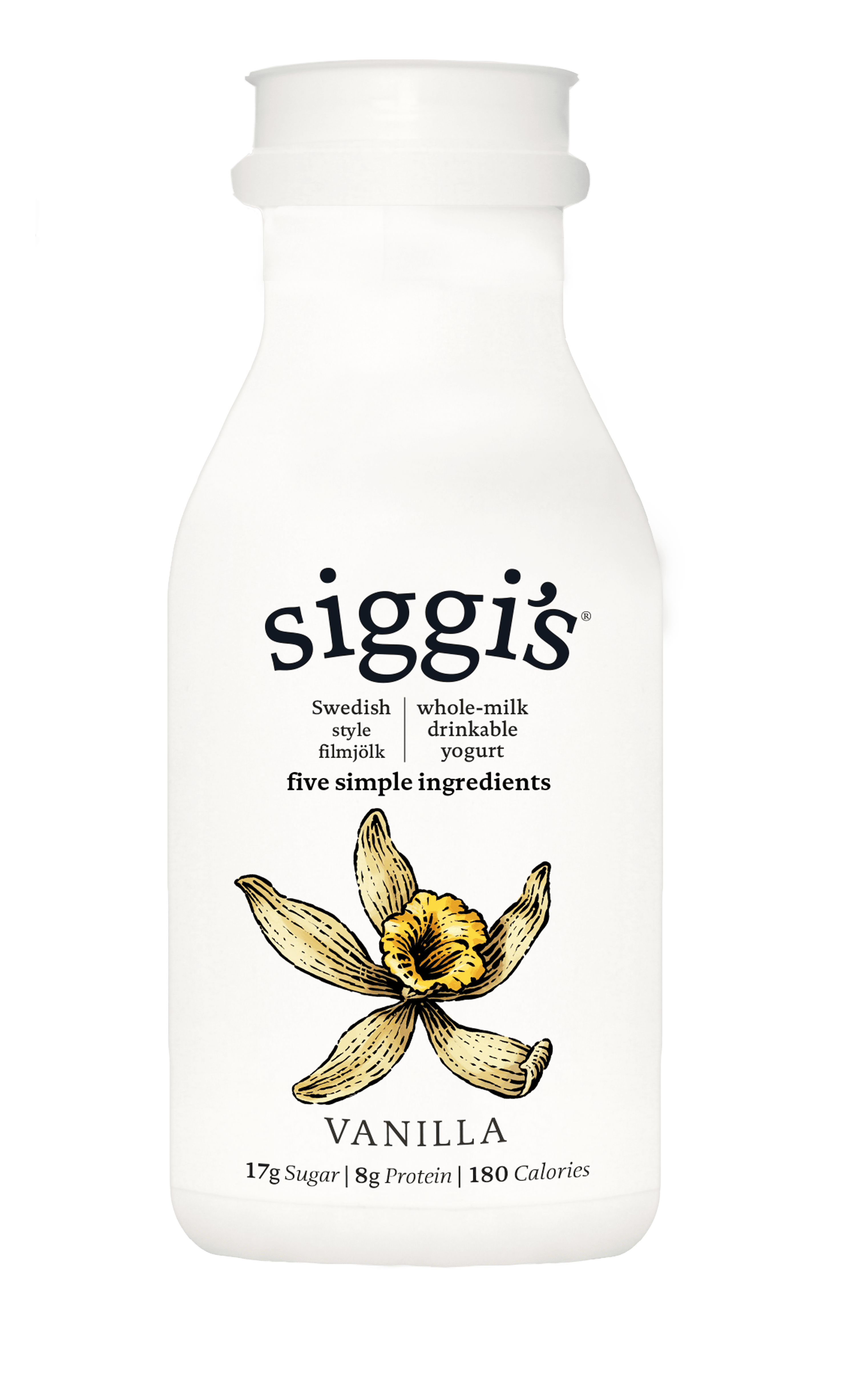 Siggi's Swedish Style Non-Fat Drinkable Yogurt Vanilla 8 Fl Oz Bottle