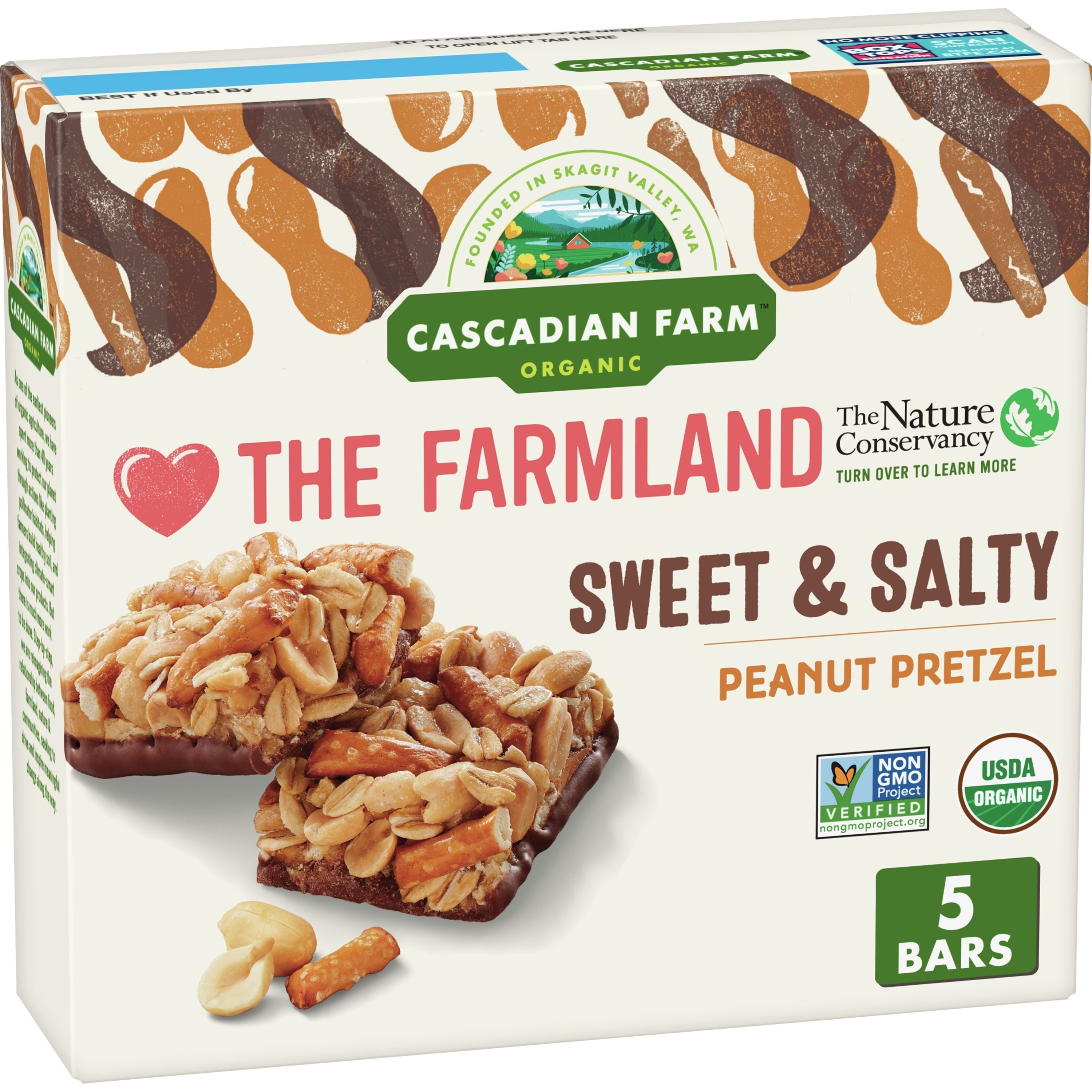 Cascadian Farm Organic Sweet And Salty Peanut Pretzel 6.2 Oz Bar