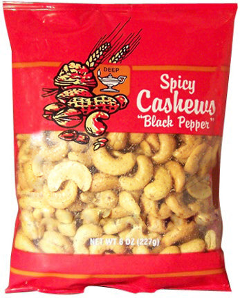 Wholesale Deep Spicy Cashews Black Pepper 8 OZ-20 Ct Case Bulk