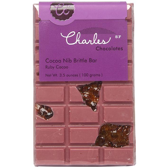 Charles Chocolates Cocoa Nib Brittle Bar 3.5 12ct