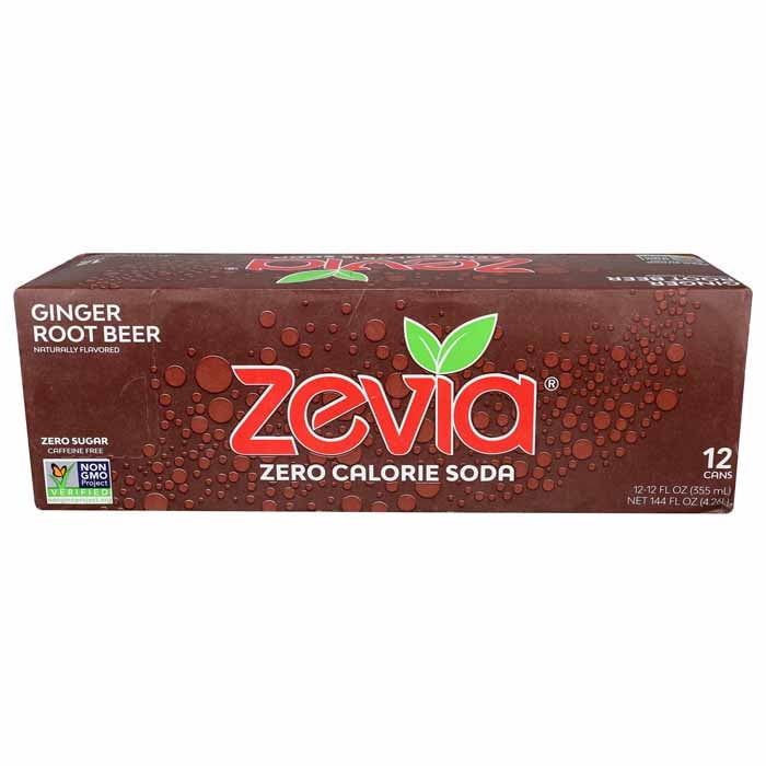 Zevia Zero Calorie Soda Ginger Root Beer 12 Oz