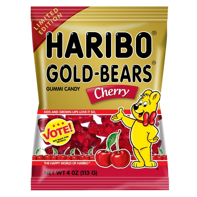 Haribo Gold Bears Cherry 4 Oz Peg Bag