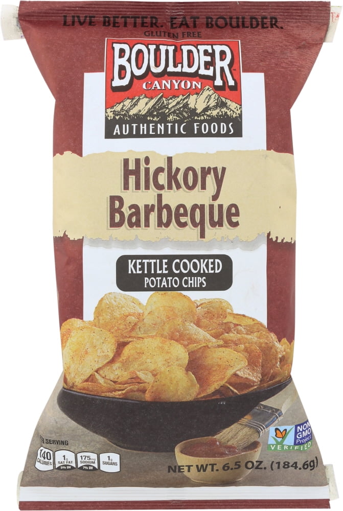 Boulder Canyon Hickory Barbeque Kettle Cooked Potato Chips Bag