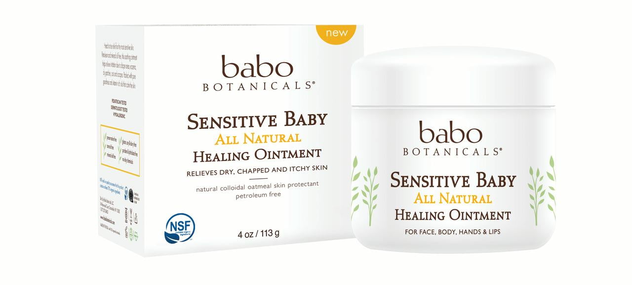 Babo Botanicals Sensitive All Natural Healing Baby Ointment with Colloidal Oatmeal 4 oz Jar