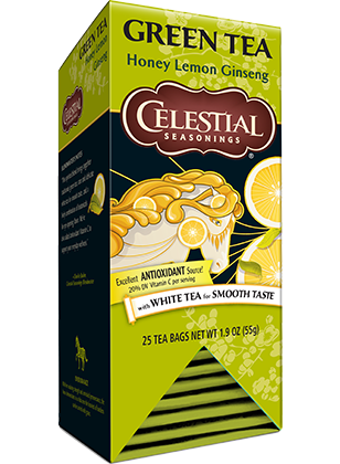 Celestial Seasonings Honey Lemon Ginseng Green Tea 1.8 Oz Box