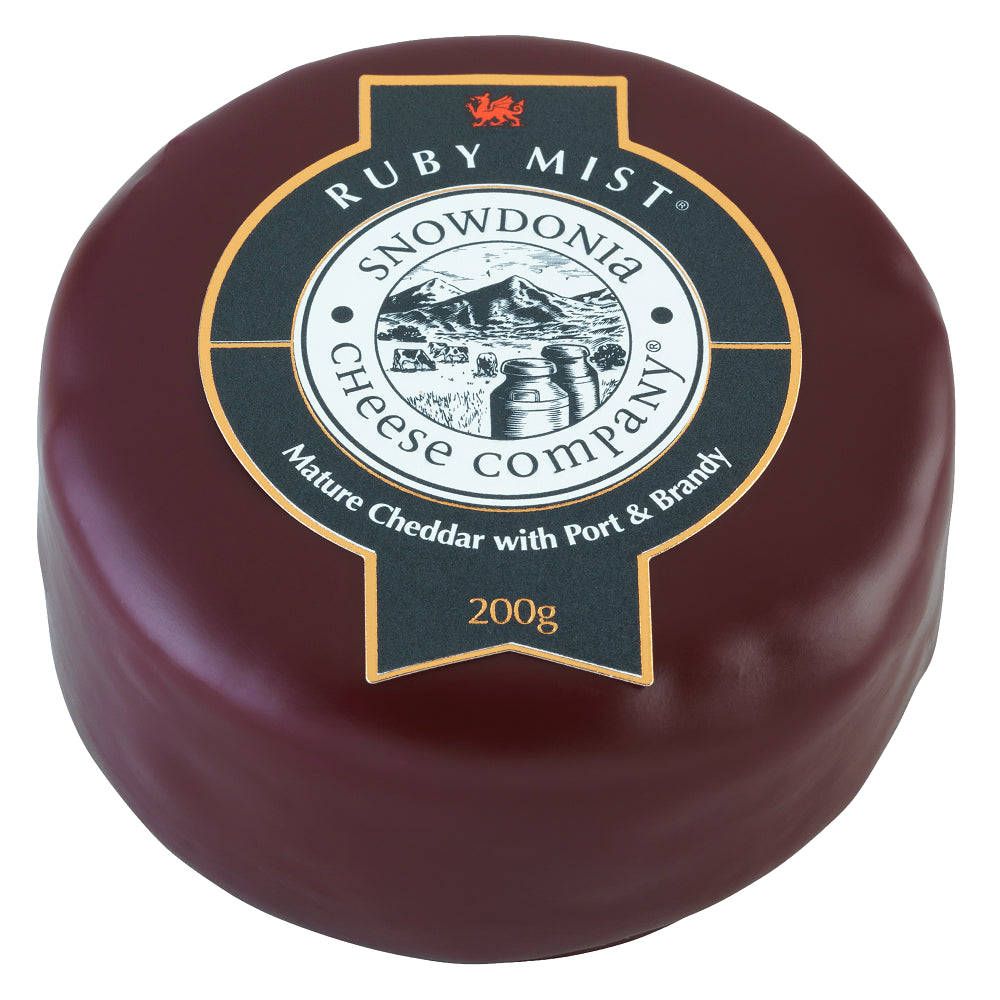 Snowdonia Ruby Mist Mature Cheddar Cheese with Port & Brandy 7oz 6ct