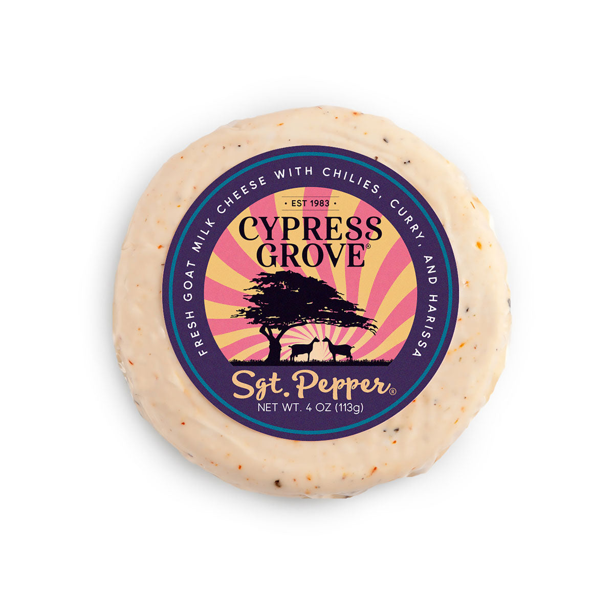 Wholesale Cypress Grove Sgt Pepper Chevre Cheese 4oz Wheel-12ct Case Bulk