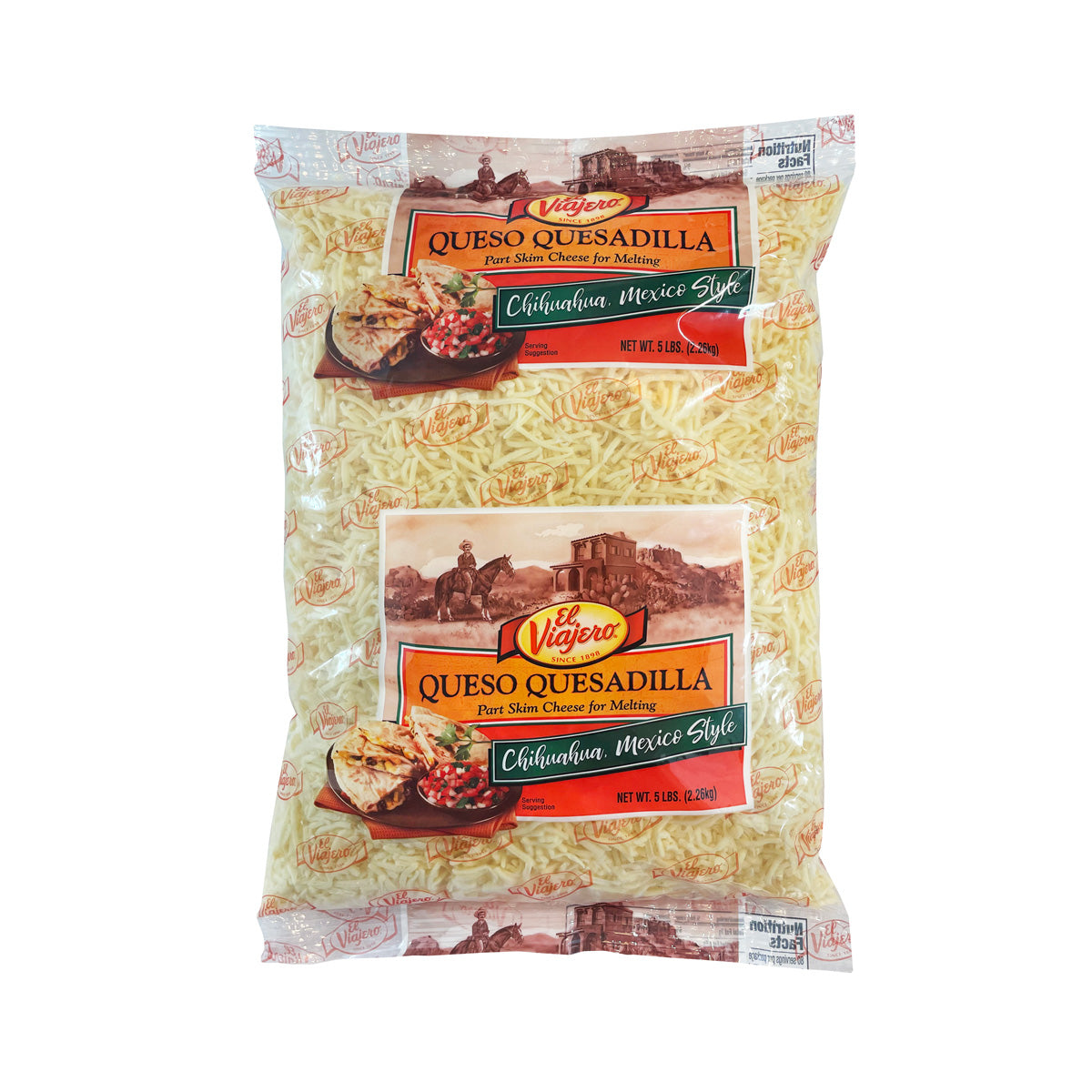 Wholesale El Viajero Shredded Queso Quesadilla Chihuahua-5 LB Bulk