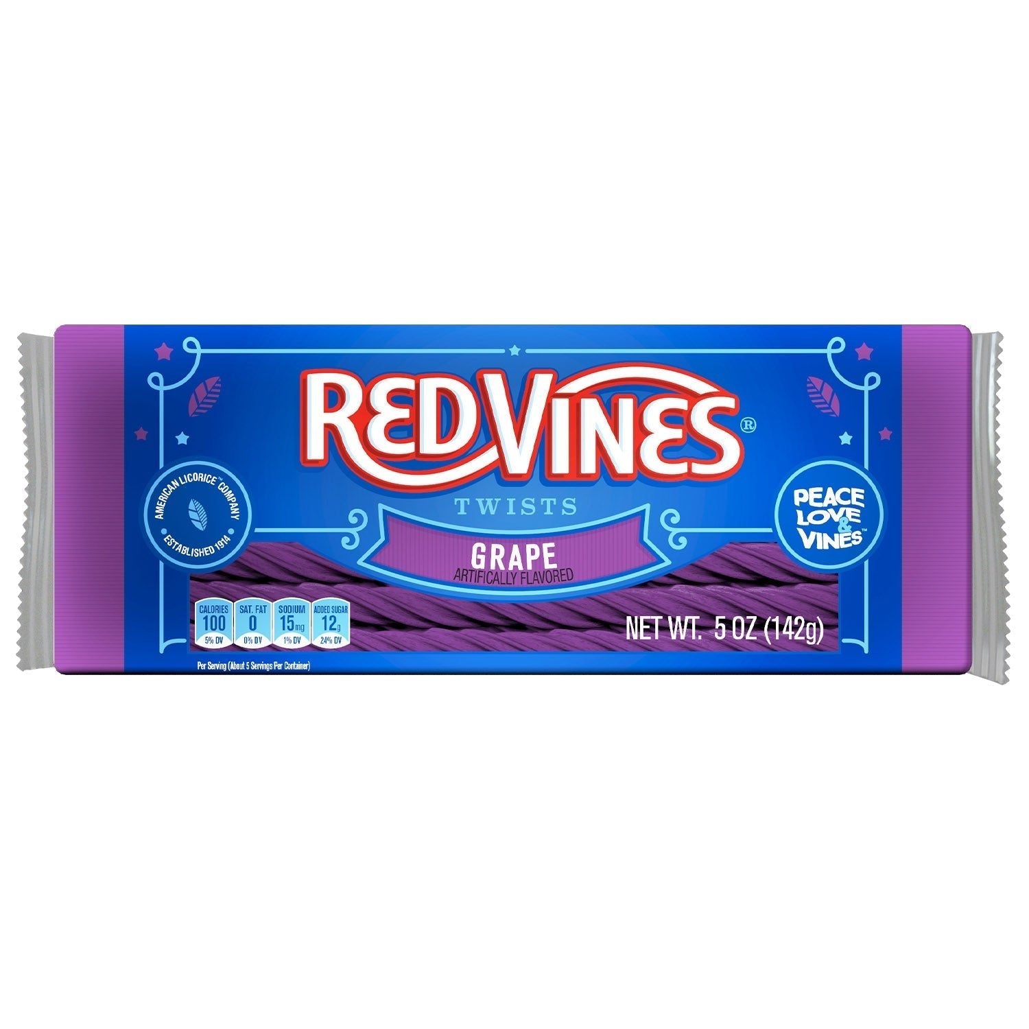 Red Vines Chewy Grape Licorice Twists 5oz Tray