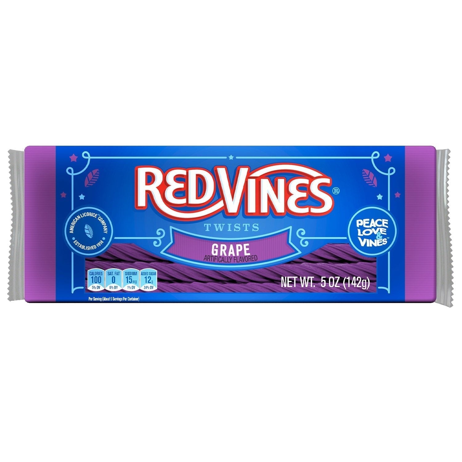 Wholesale Red Vines Chewy Grape Licorice Twists 5oz Tray- Bulk