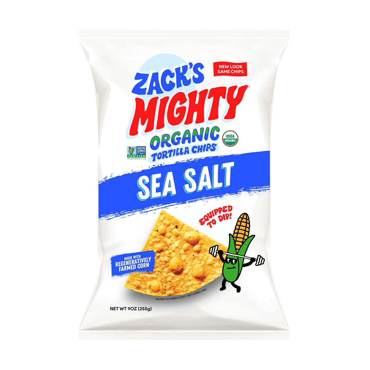 Zack'S Mighty Organic Flint Corn Tortilla Chips Sea Salt 9 OZ