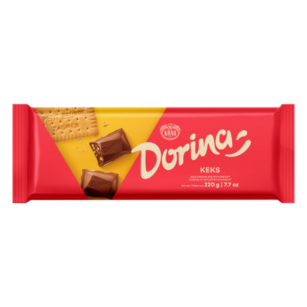 Wholesale Kras Dorina Chocolate w/Biscuits 220g-12 Ct Case Bulk