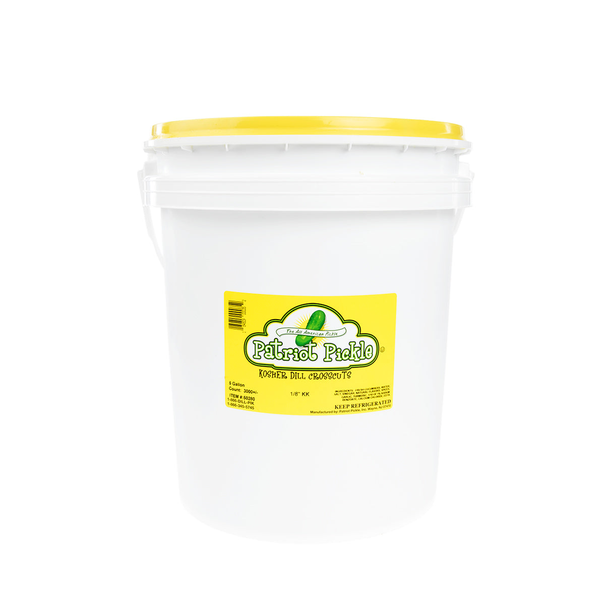 Wholesale Patriot Pickle Kosher Dill Thin Pickle Chips 3000 Ct Pack-5 GAL Bulk