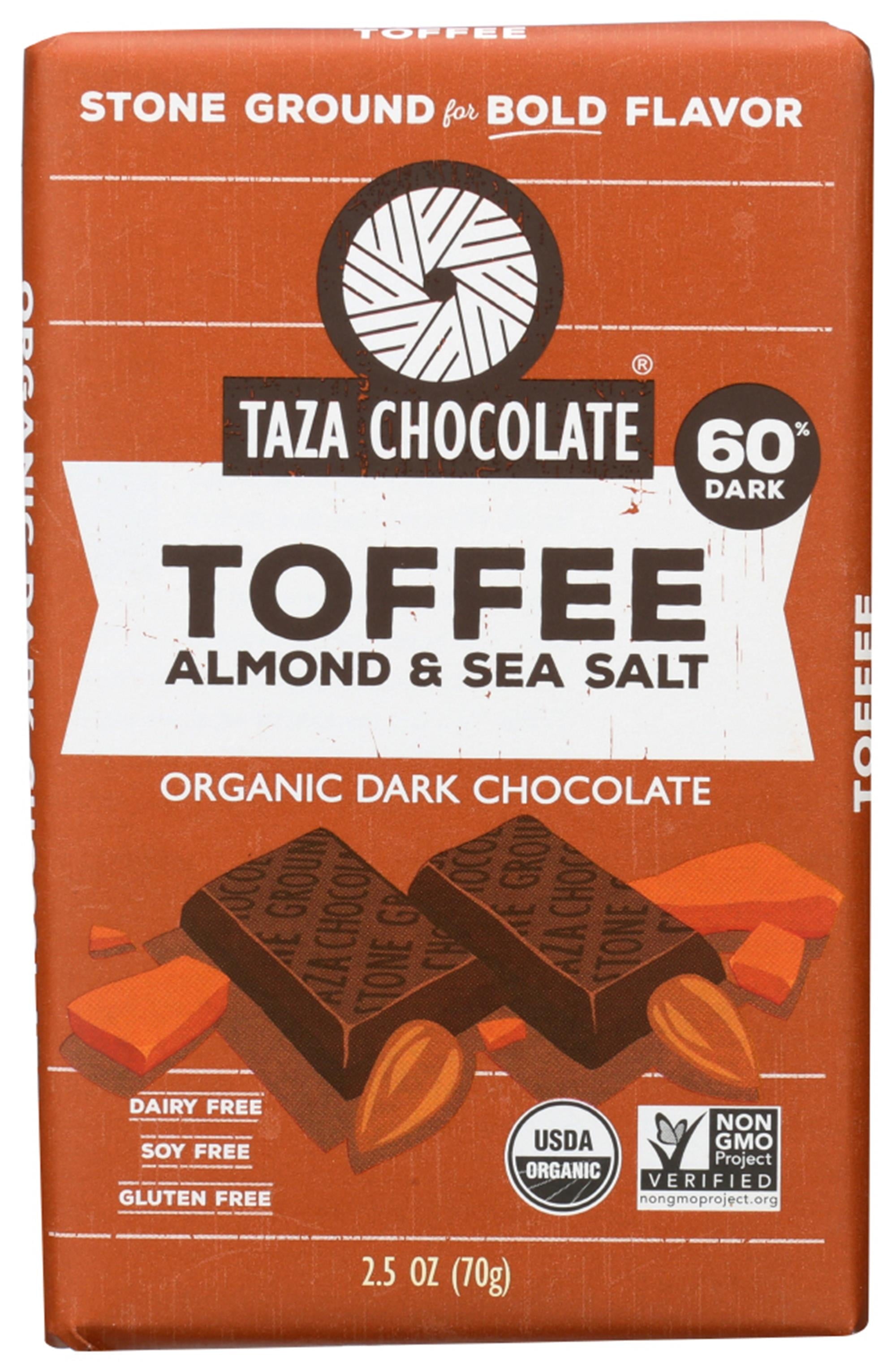 Taza Chocolate 60% Dark Toffee Almond & Sea Salt 2.5 Oz