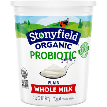 Stonyfield Organic Plain Whole Milk Yogurt 32oz