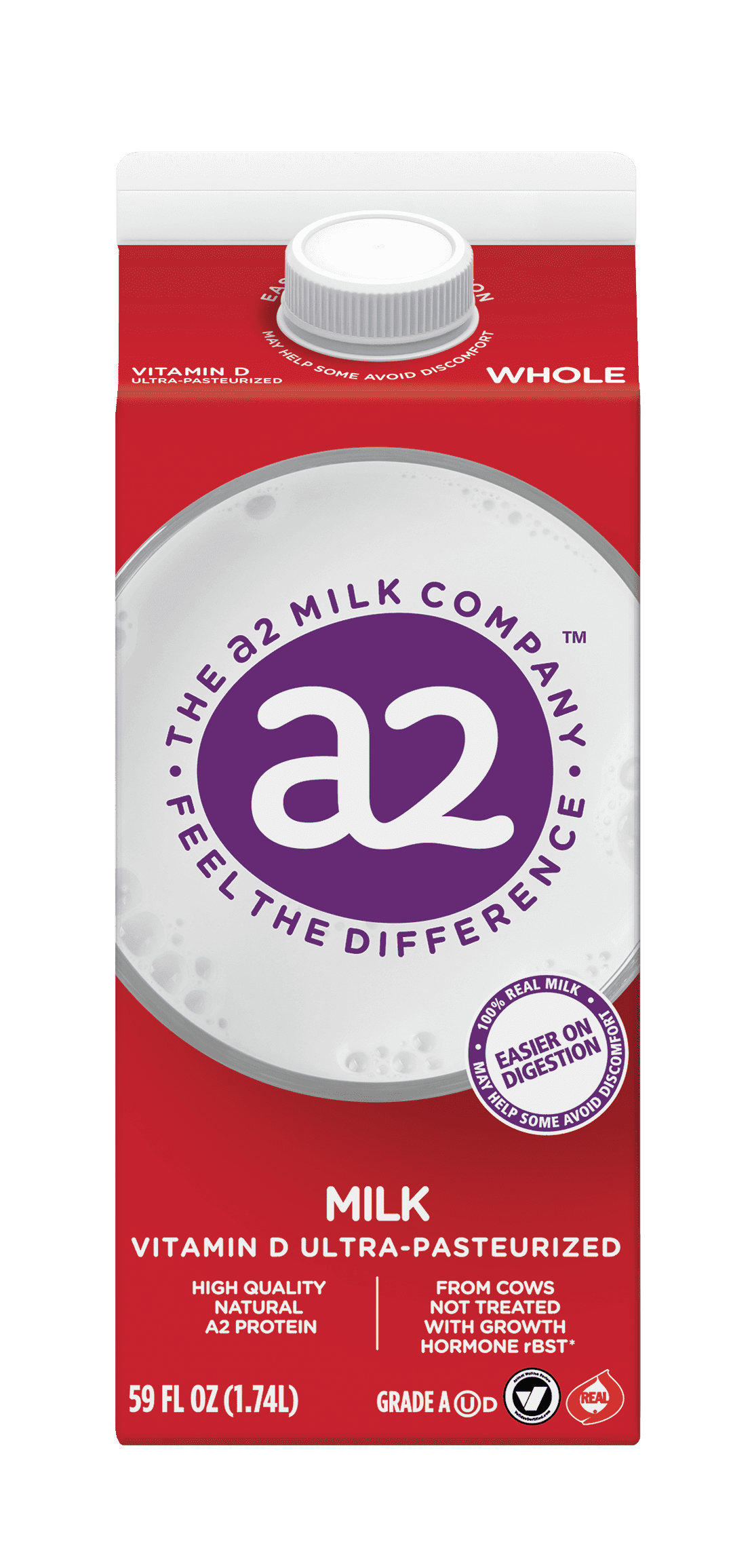 a2 Milk Whole Milk - Half Gallon
