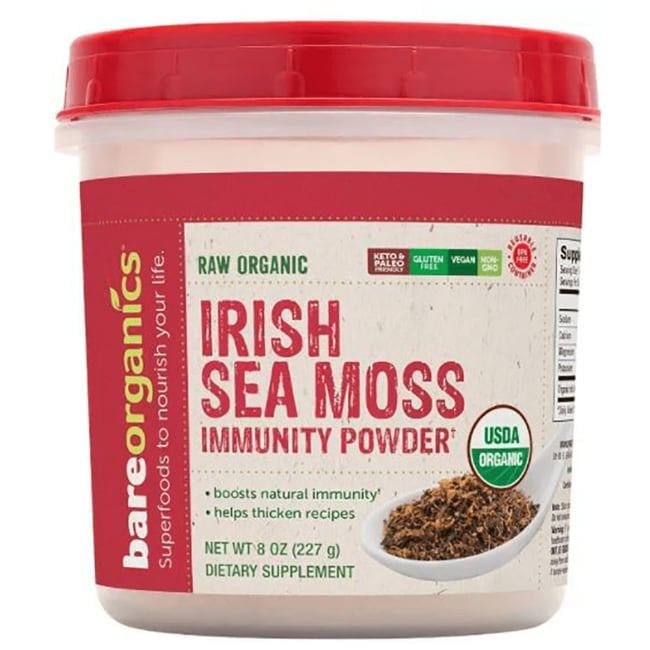 BareOrganics Irish Sea Moss Powder 8 oz Box