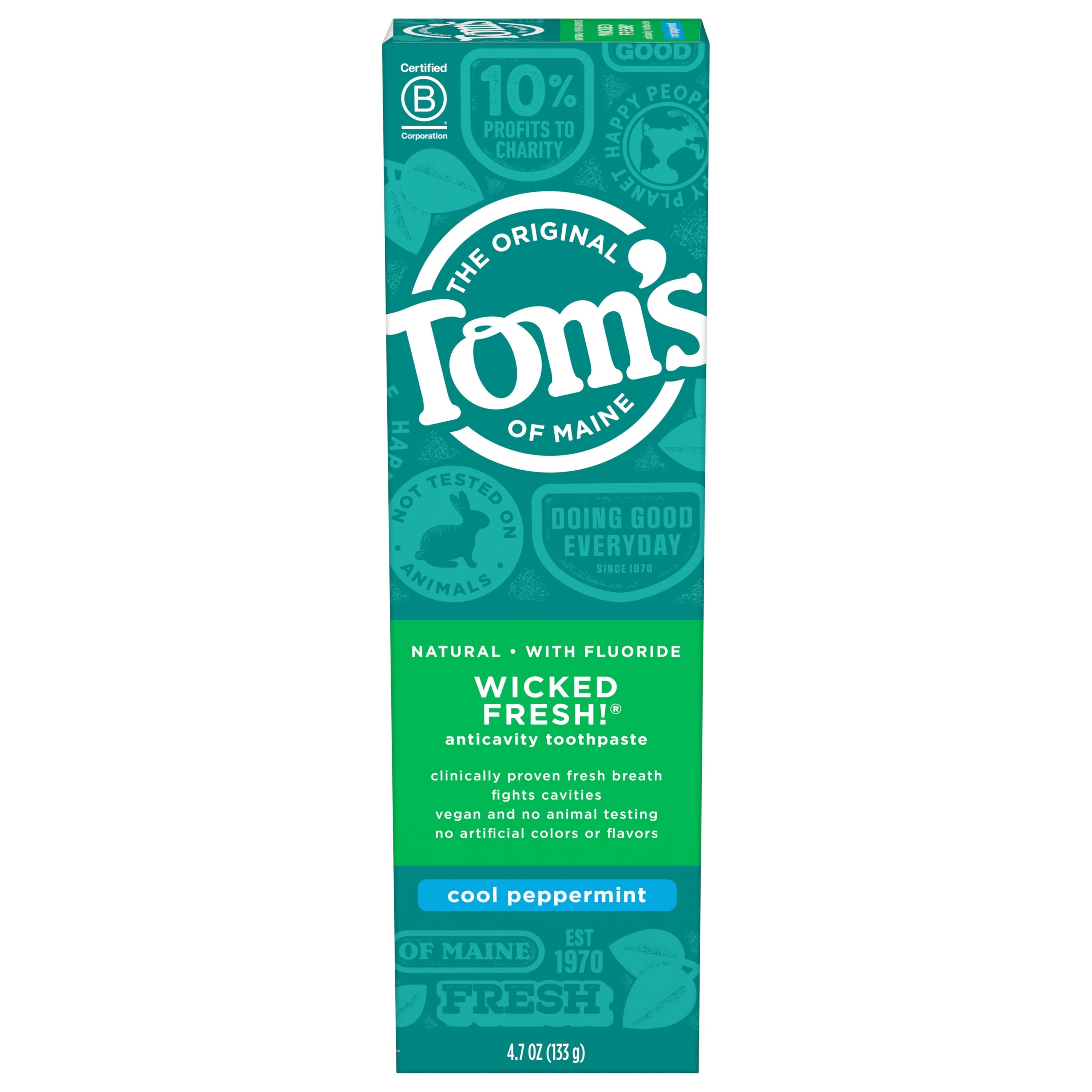 Tom's of Maine Wicked Fresh Cool Peppermint Toothpaste 4.7 Oz Tube