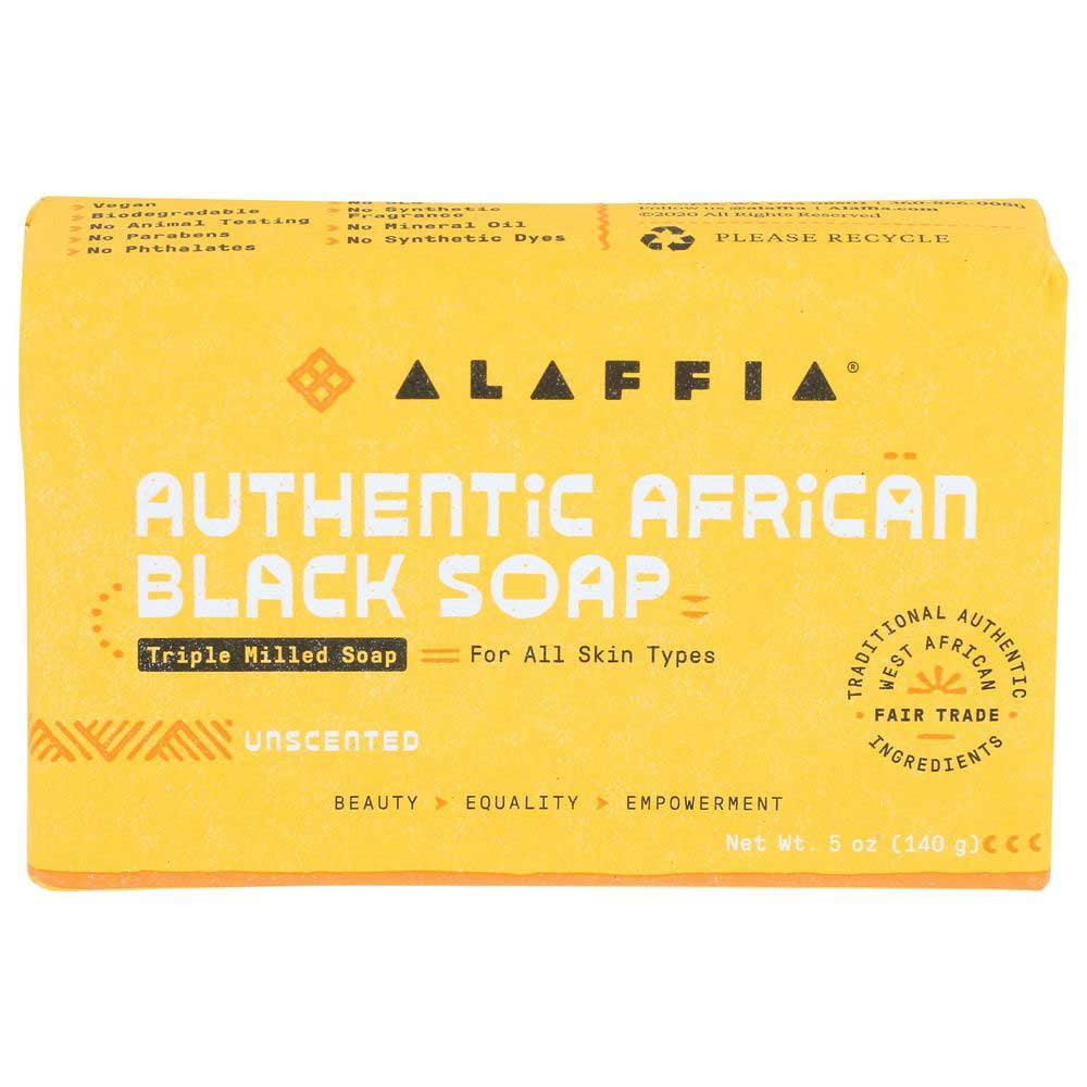 Alaffia Authentic African Black Soap Triple Milled Unscented 5 oz Bar