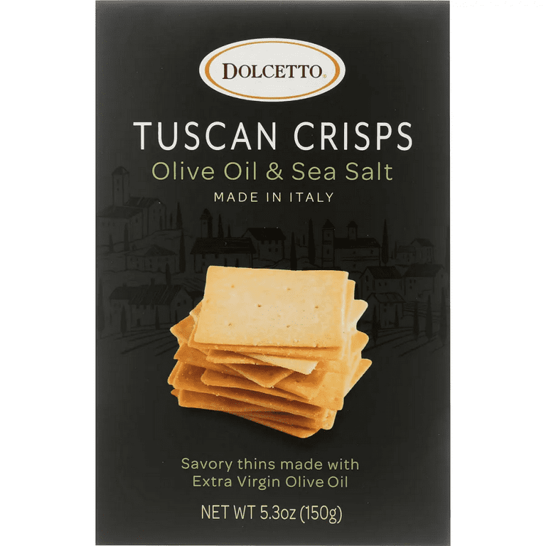 Dolcetto Tuscan Crisps Olive Oil & Sea Salt 5.3 Oz Box