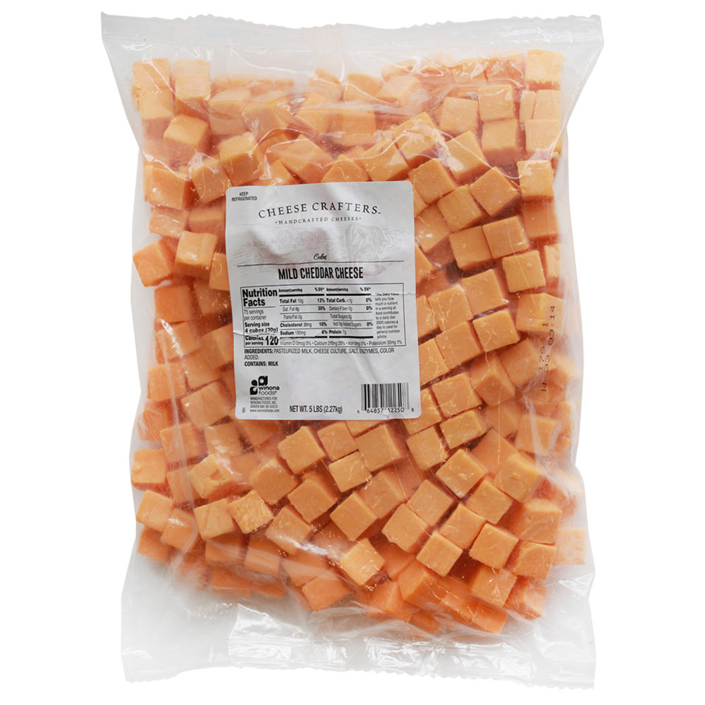 BoxNCase Cheddar Cheese Cubes | 5 lb