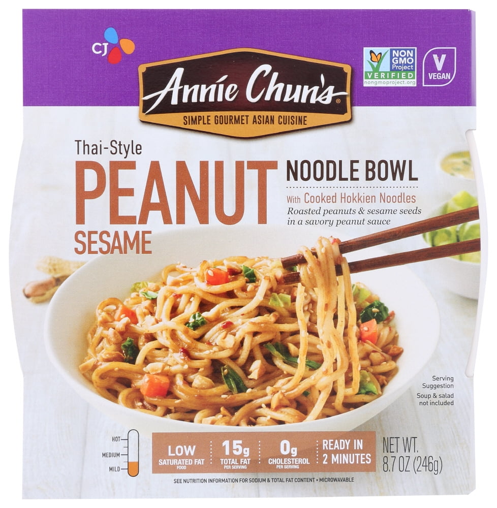 Annie Chuns Noodle Bowl Thai Style Peanut Sesame 8.7 Oz Bag