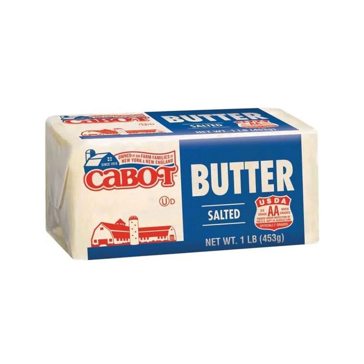 Wholesale Cabot Creamery Salted Butter 80% 1 lb Bar- Bulk