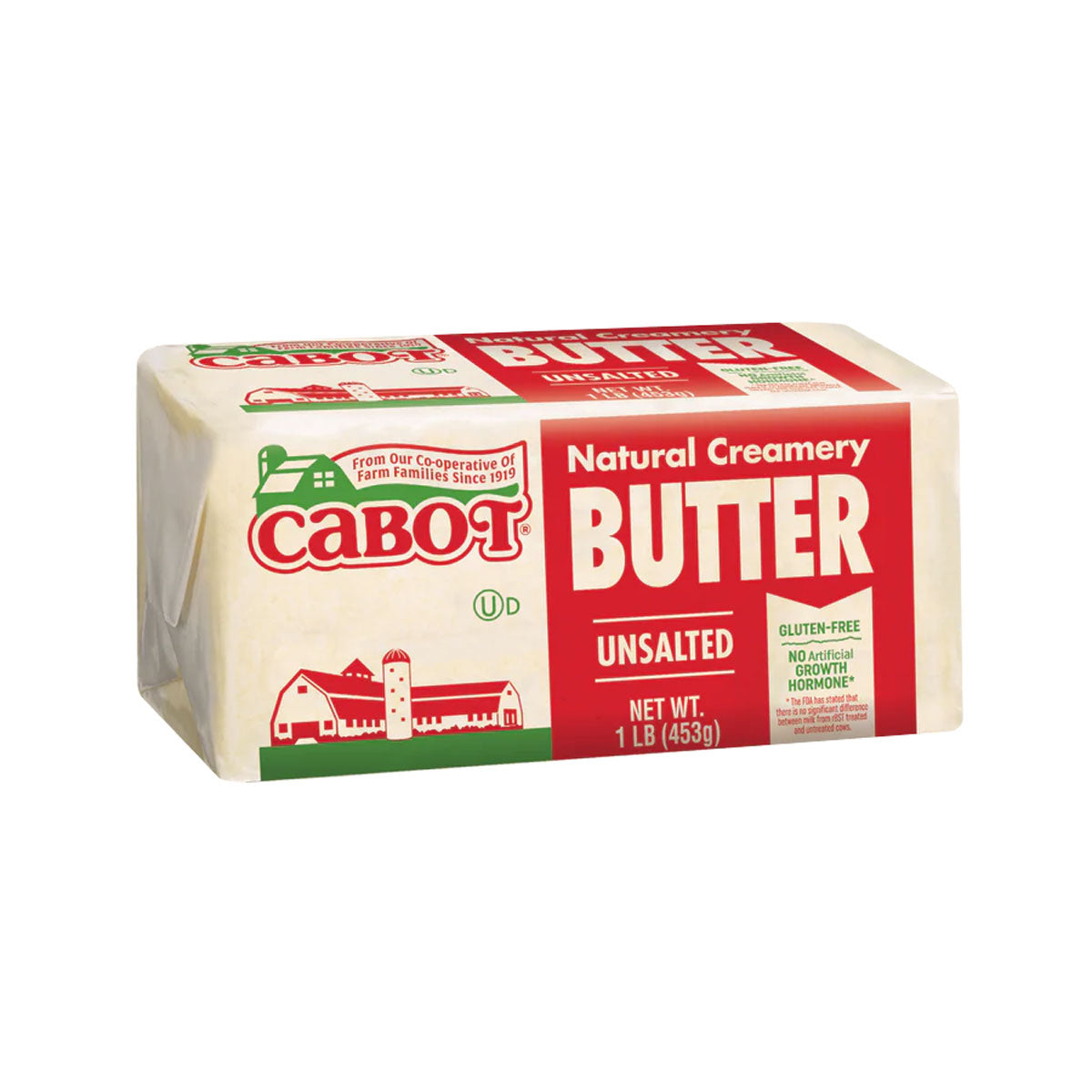 Wholesale Cabot Creamery Unsalted Butter 80% 1 lb Bar- Bulk