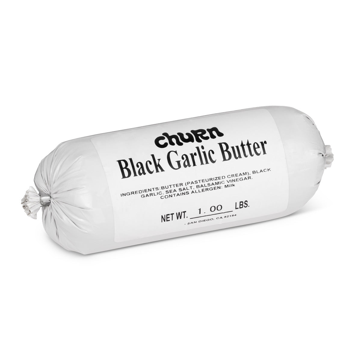 Wholesale Churn Foods 85% Black Garlic Butter Logs 1 LB- Bulk