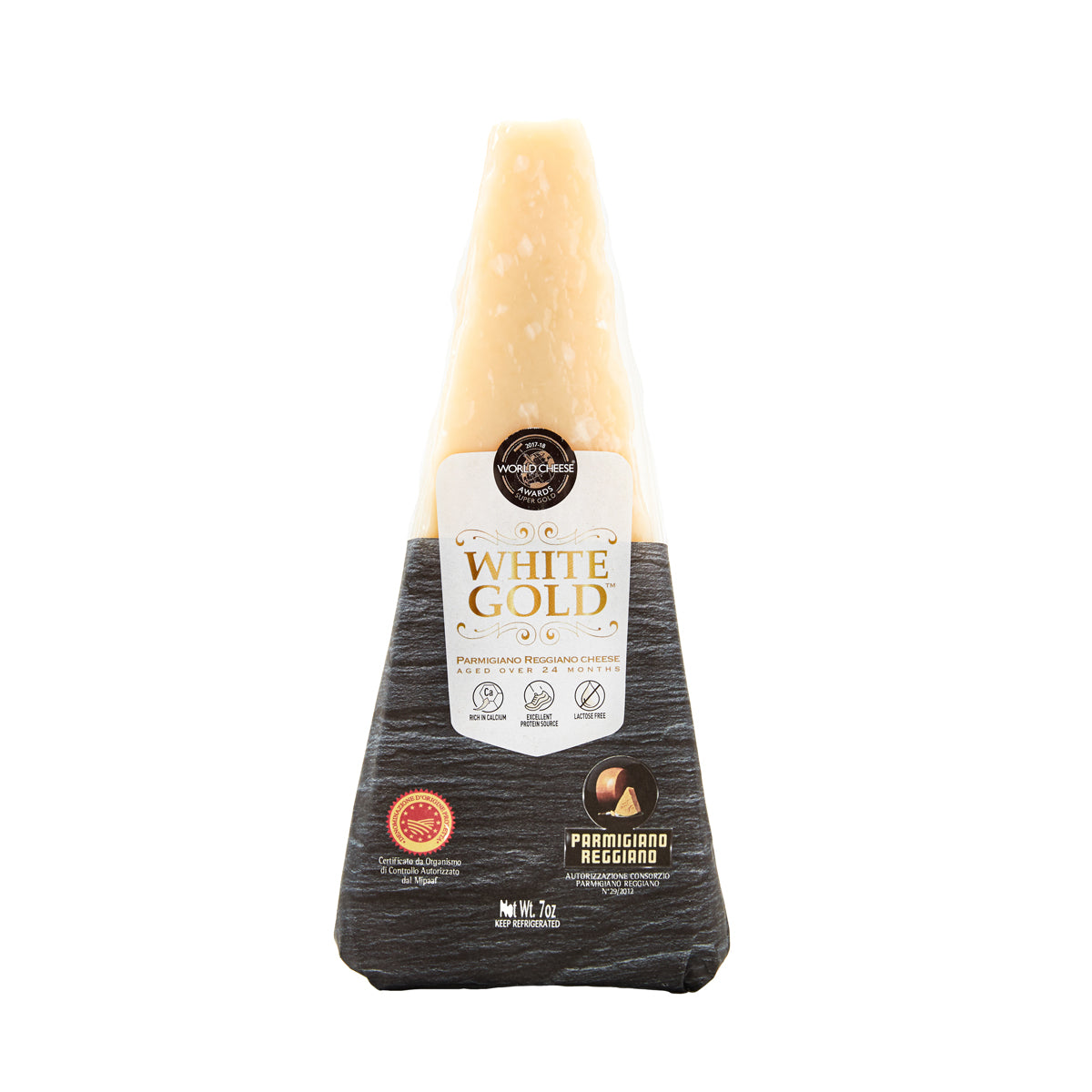 Wholesale Ambrosi White Gold Label 24 Month Aged Parmigiano Reggiano 7 OZ-12ct Case Bulk