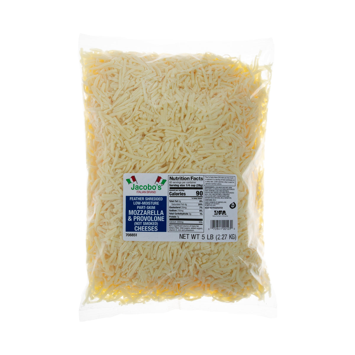 Wholesale BoxNCase Mozzarella and Provolone Shredded- Bulk
