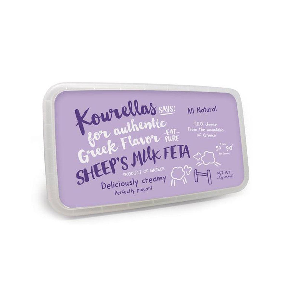 Wholesale Kourellas Sheep's Milk PDO Feta Cheese- Bulk
