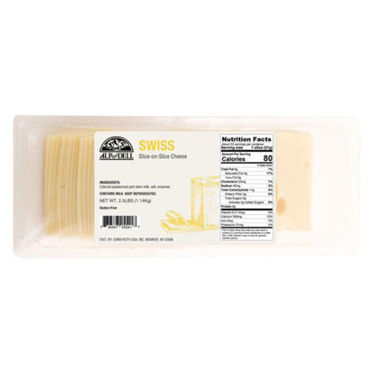 Wholesale Alp And Dell Sliced Swiss Cheese 2.5 LB- Bulk
