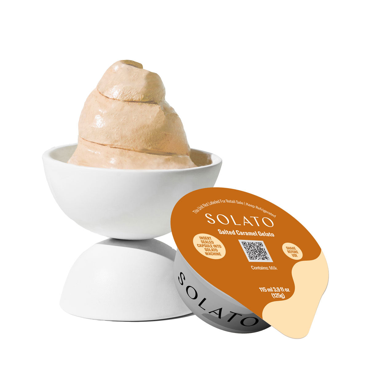 Wholesale Solato Salted Caramel Gelato Base 3.8oz Cup- Bulk