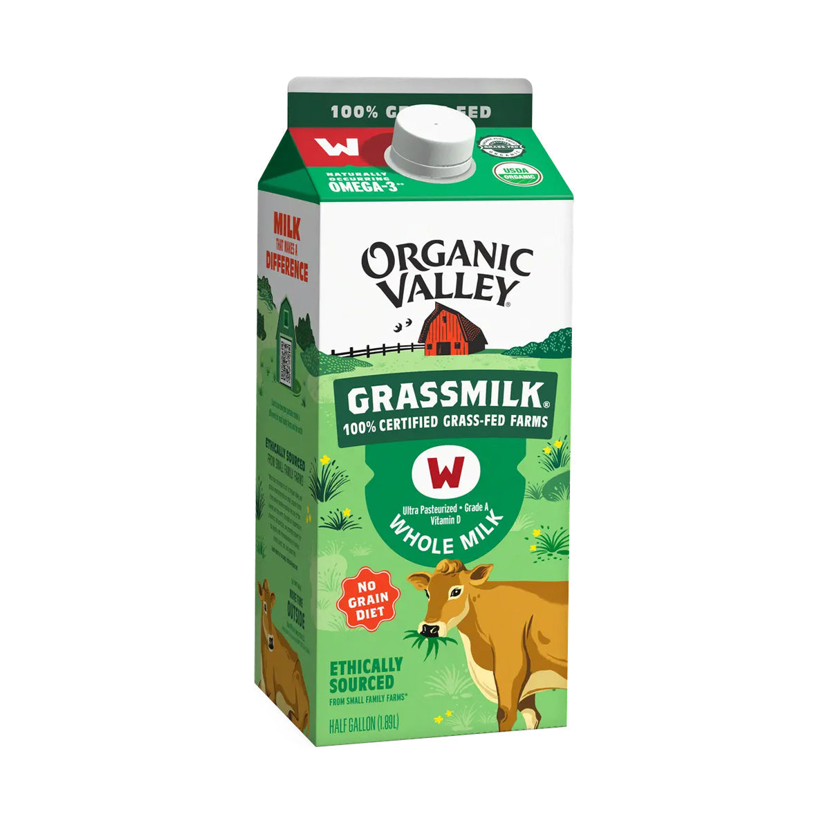 Wholesale Organic Valley Organic Grassfed Whole Milk 1/2 GAL-6ct Case Bulk