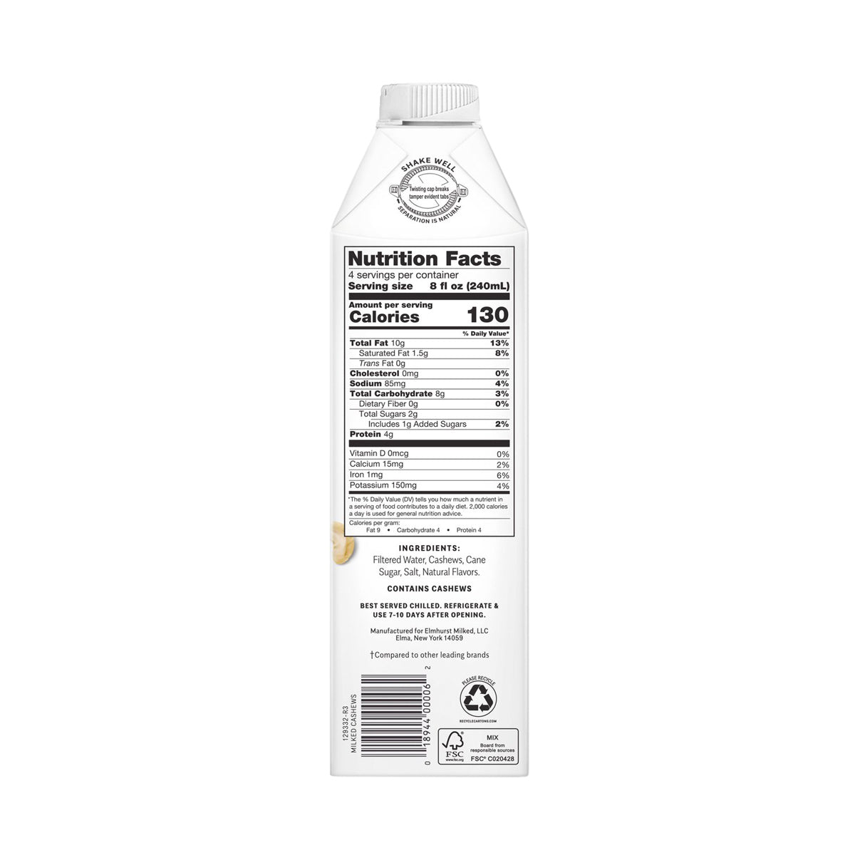 Wholesale BoxNCase Cashew Milk 32 oz Bottle- Bulk