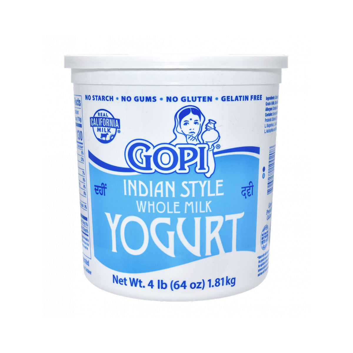 Wholesale Gopi Whole Milk Dahi Style Yogurt- Bulk