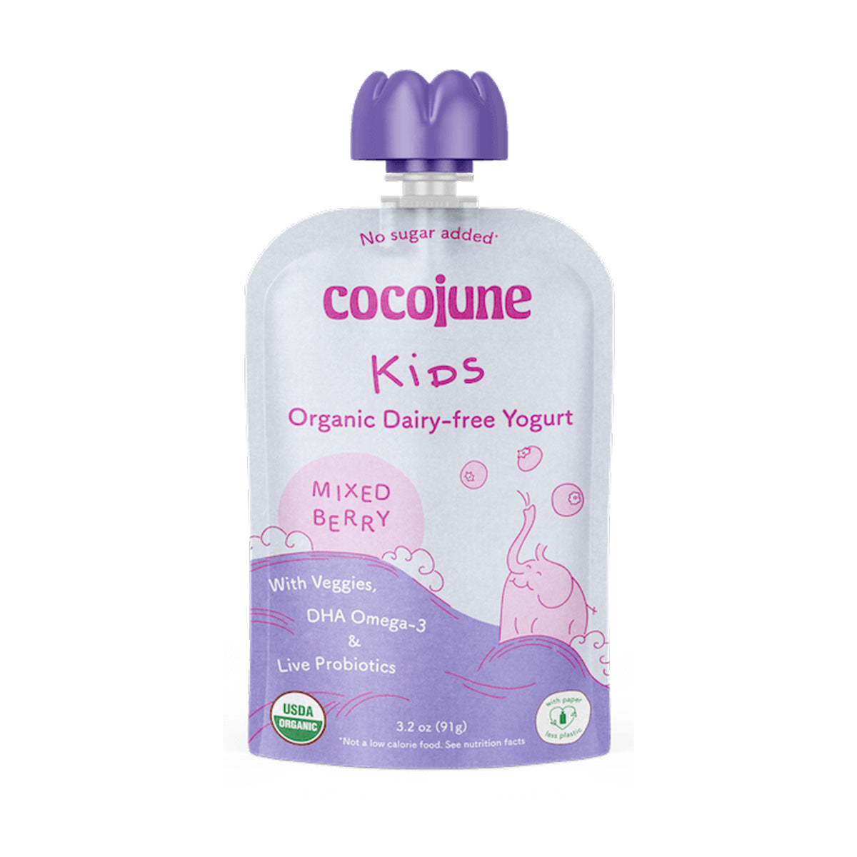 Wholesale Cocojune Mixed Berry Coconut Yogurt Kids Pouch 3.2 OZ-8ct Case Bulk