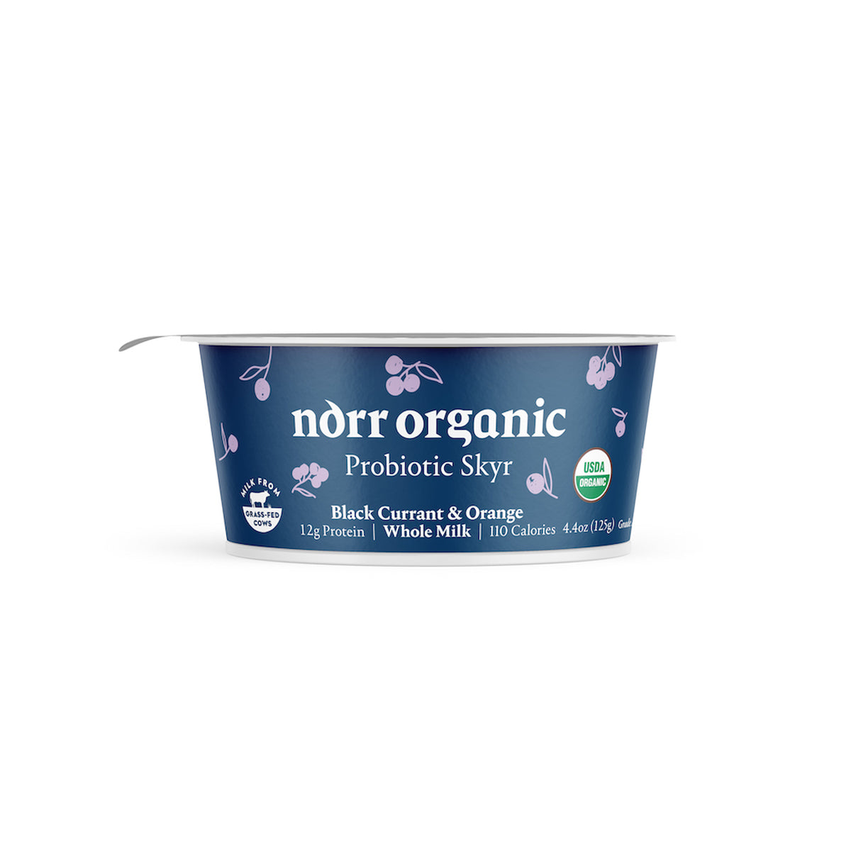 Norr Organic Org Whole Milk Black Currant & Blood Orange Skyr 4.4 OZ
