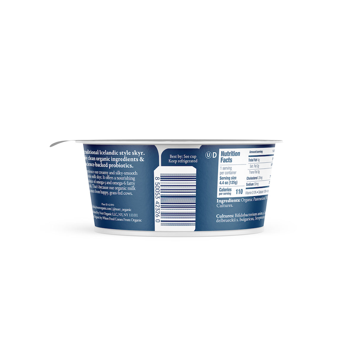 Wholesale Norr Organic YOGURT WHOLE MILK PLAIN SKYR 12X4.4 OZ NORR ORGANIC ORG 4.4 OZ-12ct Case Bulk