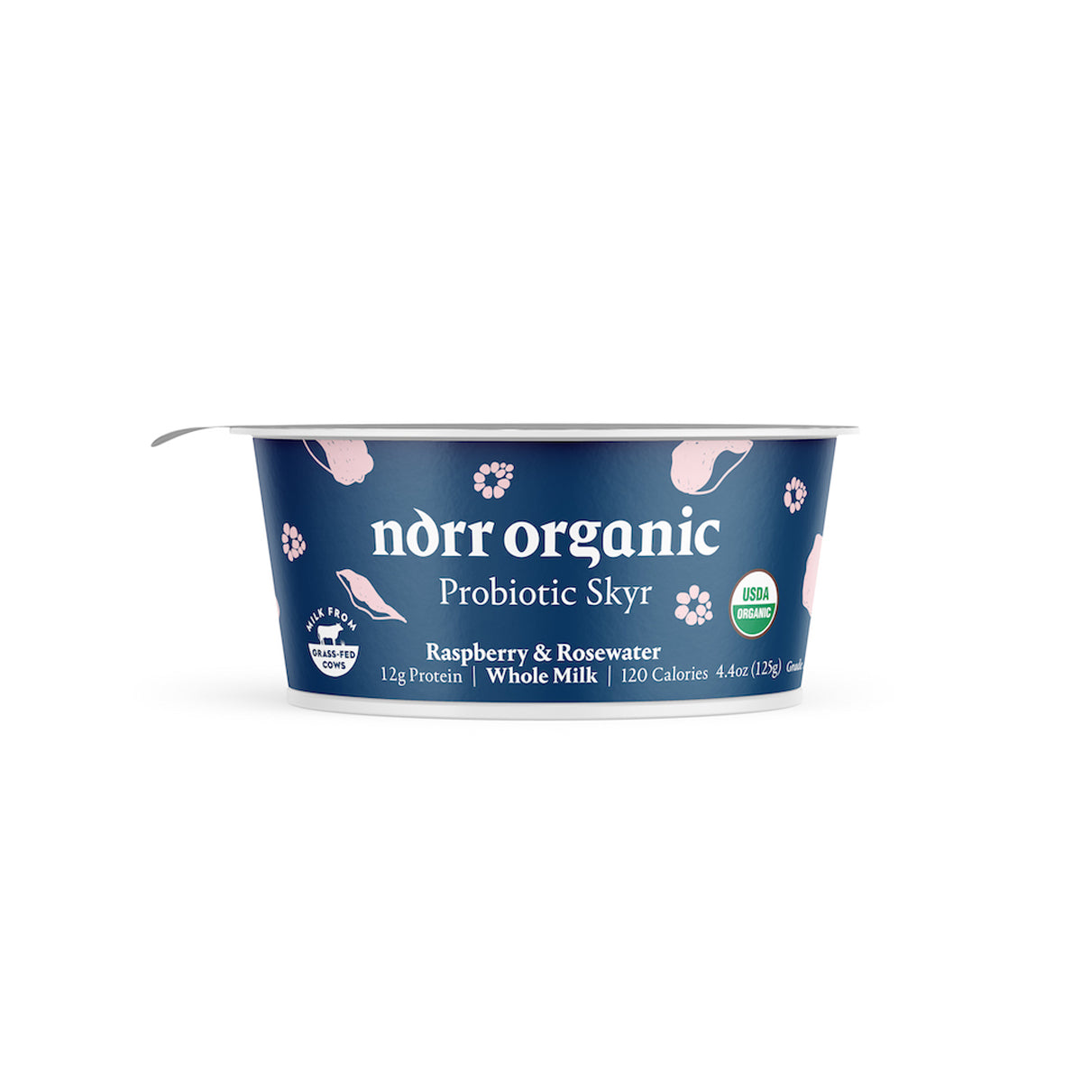 Norr Organic WHOLE MILK RASPBERRY ROSEWATER SKYR 12X4.4 OZ NORR ORGANIC 4.4 OZ