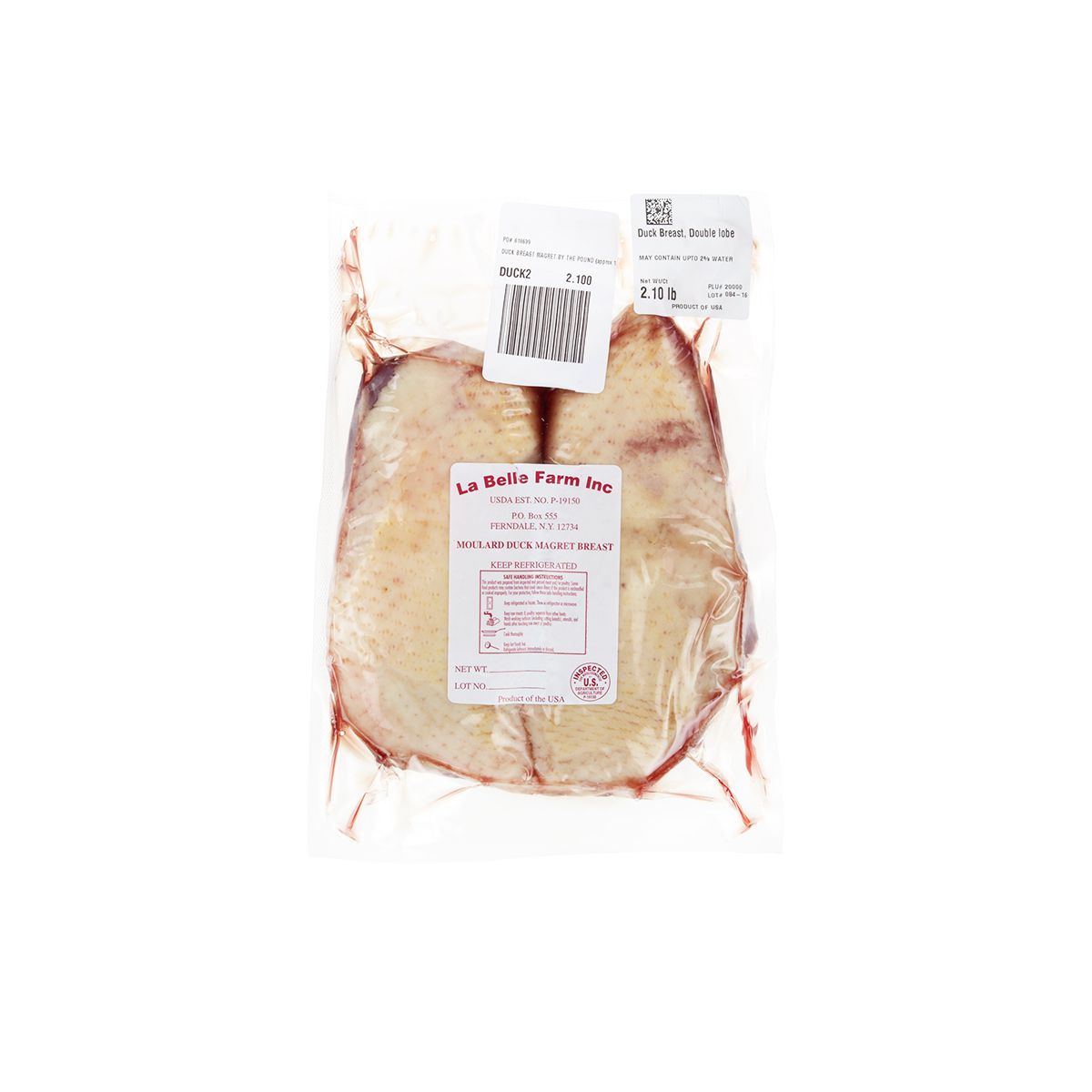 Wholesale La Belle Farm Air Chilled Moulard Double Duck Breast-2 LB Bulk