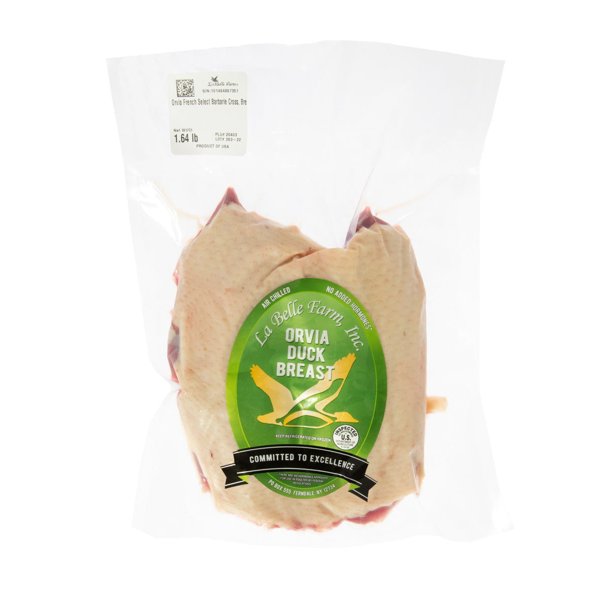 Wholesale La Belle Farm Air Chilled Double Lobe Orvia Duck Breast-1.25 LB Bulk