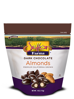 Wholesale Setton Farms Premium Dark Chocolate Almonds Stand Up Zip Lock 4 Oz Bag- Bulk