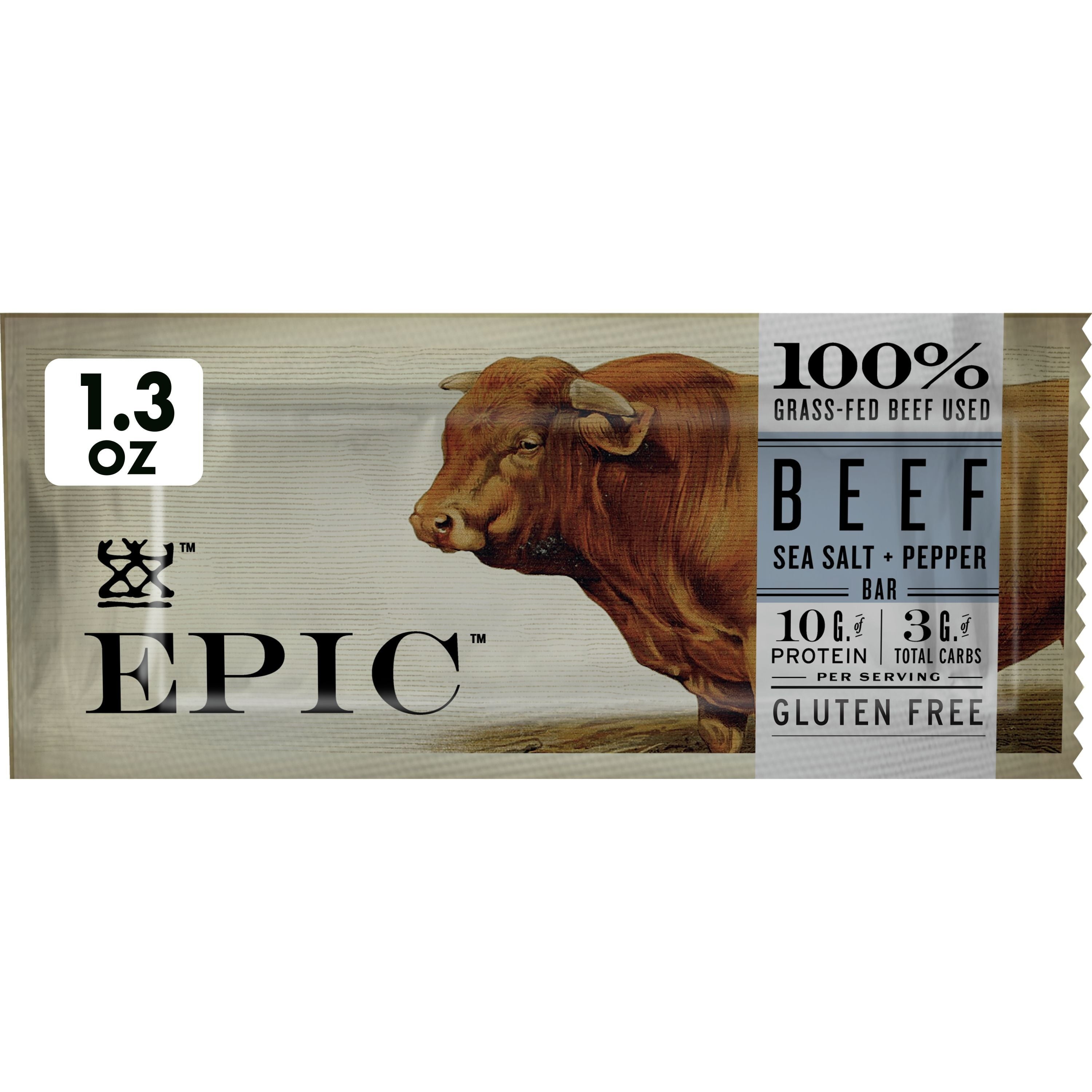 Epic Grass-Fed Beef Sea Salt & Pepper 1.3 Oz Bar
