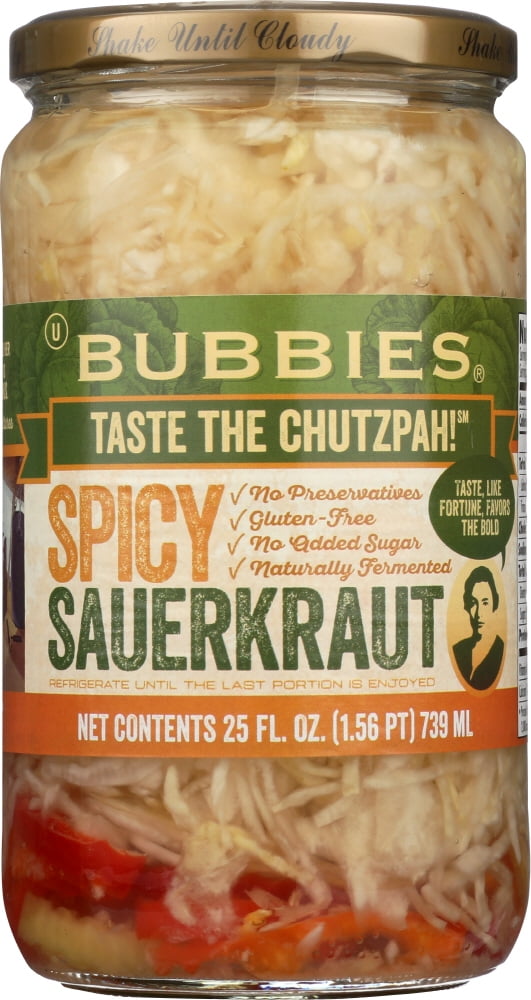 Bubbies Spicy Sauerkraut 25 oz Jar