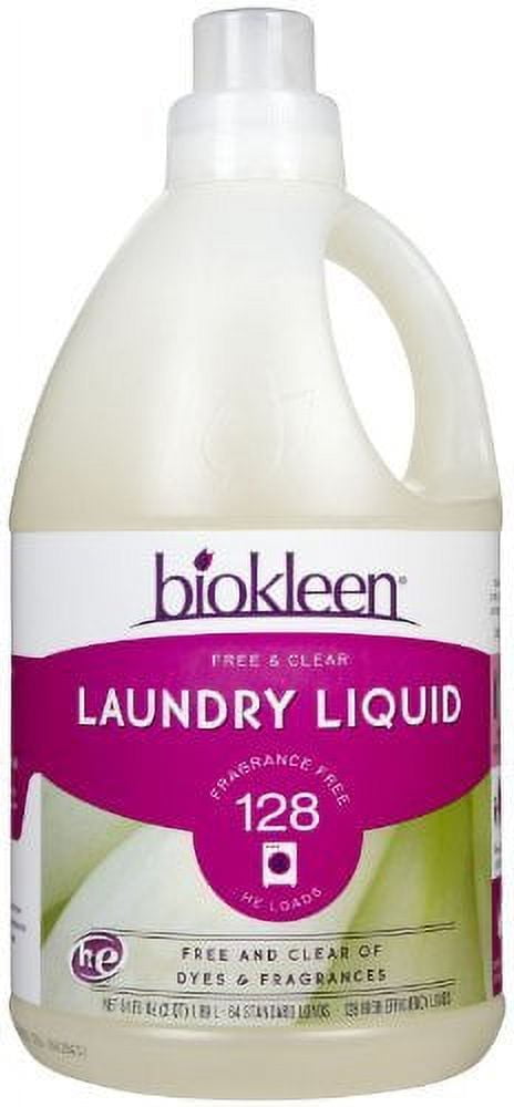 Biokleen Laundry Liquid HE Free & Clear Fragrance Free 64 oz Bottle