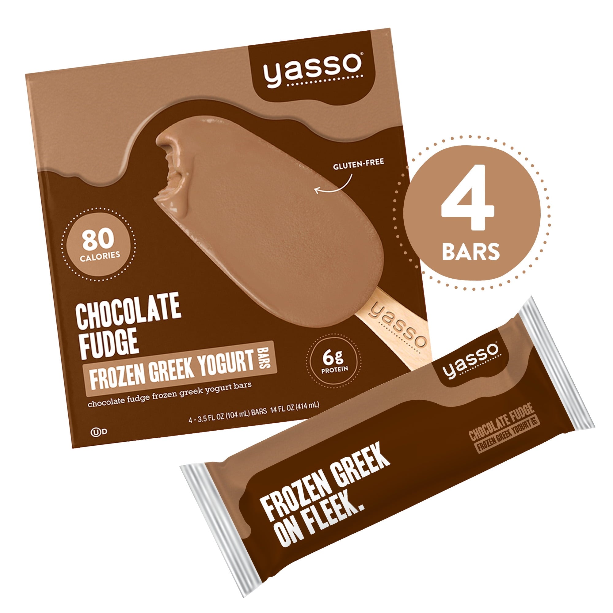 Yasso Greek Yogurt, Chocolate Fudge Bars 3.5 Oz